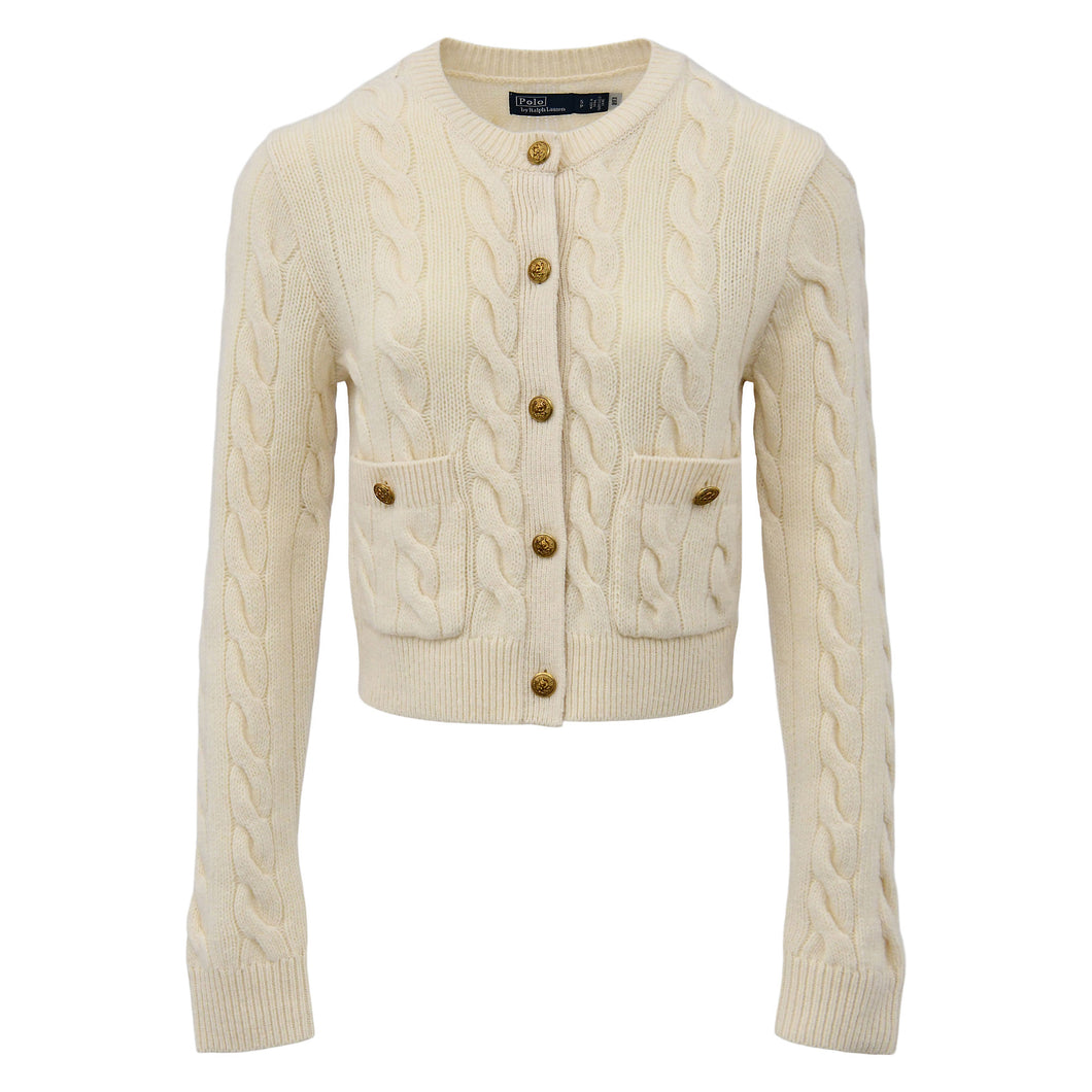 Polo Ralph Lauren - LS Crewneck Cardigan in Authentic Cream.