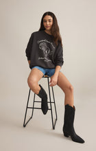 Load image into Gallery viewer, Model wearing ZSupply - Bronco Sunday Sweatshirt in Black Sand.
