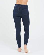 Load image into Gallery viewer, Model wearing Spanx - Jean-ish Ankle Leggings in twilight rinse back.
