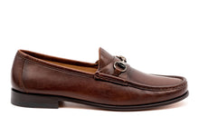 Load image into Gallery viewer, Martin Dingman - Addison Dress Calf Leather Horse Bit Loafer in Chocolate.
