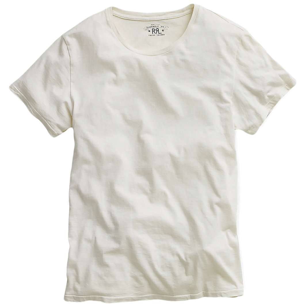 RRL cotton jersey crewneck T-Shirt in white.