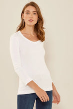 Load image into Gallery viewer, 3 Dots - Essential Heritage Knit 3/4 Scoop Neck Tee
