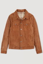 Load image into Gallery viewer, Valstar Suede Trucker Jacket in Sandal.
