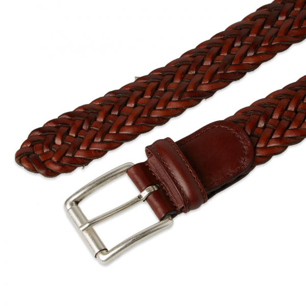 Anderson's Braided Leather Belt Light Brown.