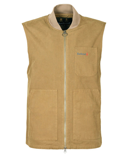 Barbour Tin Gilet in Military Brown.