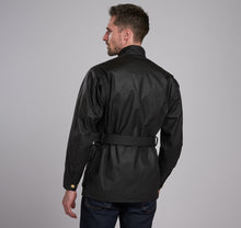 Load image into Gallery viewer, Back of model wearing Barbour International Original Jacket in black.
