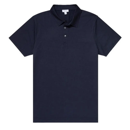 Sunspel - Cotton Jersey Polo Shirt navy.