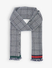 Load image into Gallery viewer, Begg &amp; Co - Wash Vaudie Alex Wool Cashmere Scarf in Navy.

