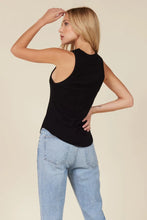 Load image into Gallery viewer, Model wearing LA Made - Aida Racer Front Tank in black - back.
