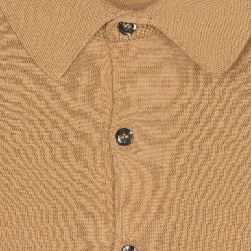 John Smedley Bradwell L/S Shirt in Light Camel.