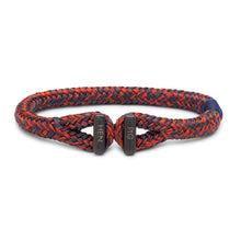Load image into Gallery viewer, Pig &amp; Hen Icy Ike Bracelet in coral red with black closure.
