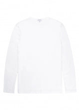 Load image into Gallery viewer, Sunspel Classic LS Crew Neck T-shirt in White.
