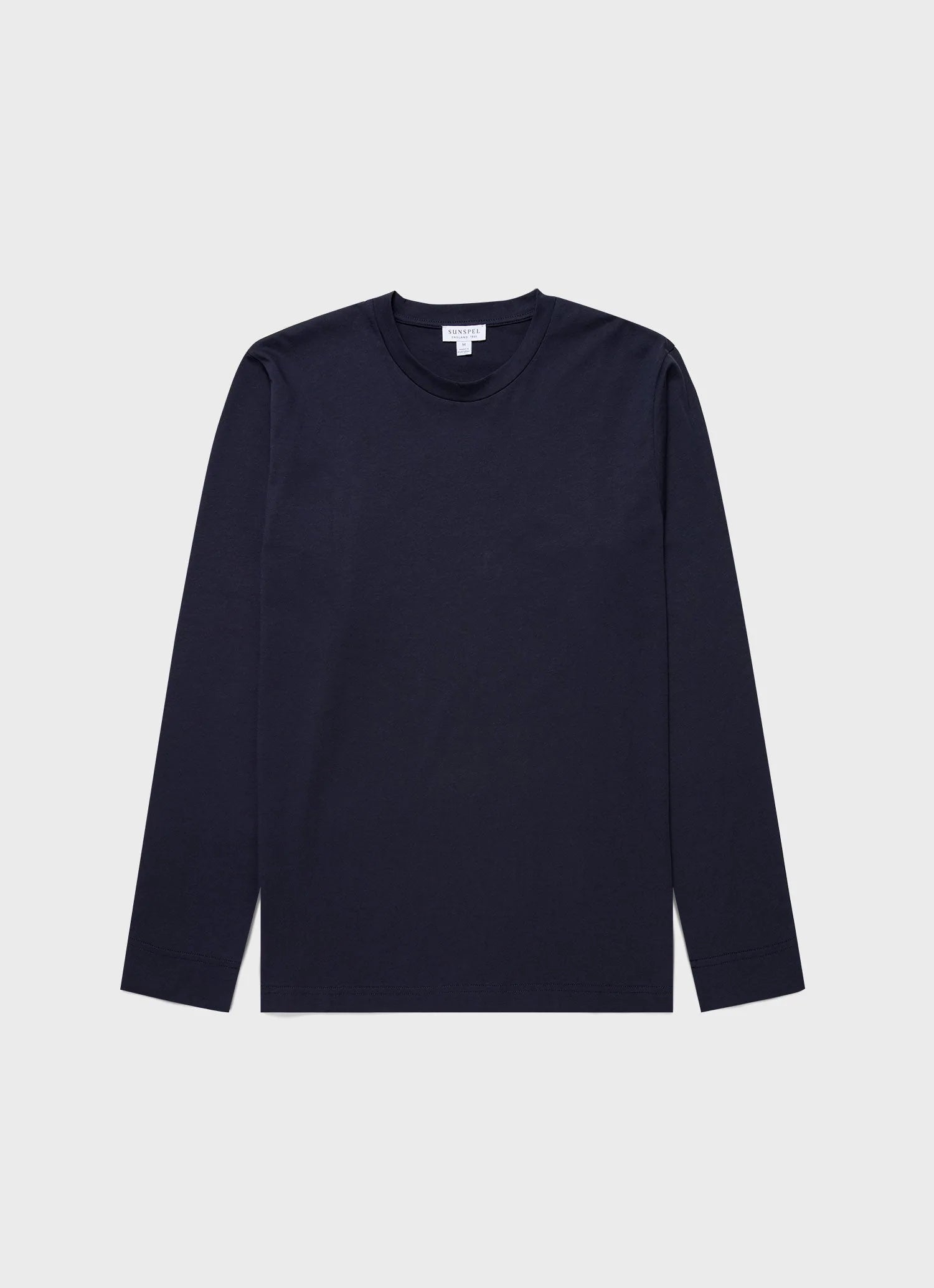 Sunspel - Riviera LS Crew Neck Supima Cotton T-shirt in Navy.