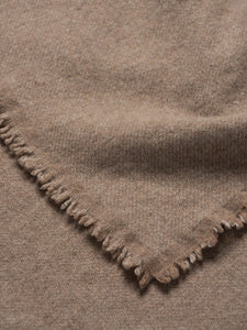 Begg & Co - Washed River Eco Twill Merino Cashmere Scarf in Dark Natural.