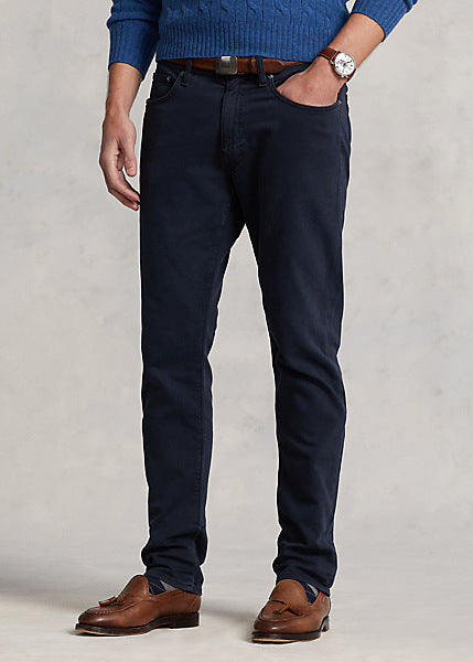 Model wearing POLO Ralph Lauren - Sullivan Slim Knitlike Chino Pant in Avaitor Navy.