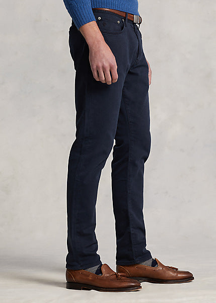 Model wearing POLO Ralph Lauren - Sullivan Slim Knitlike Chino Pant in Avaitor Navy.